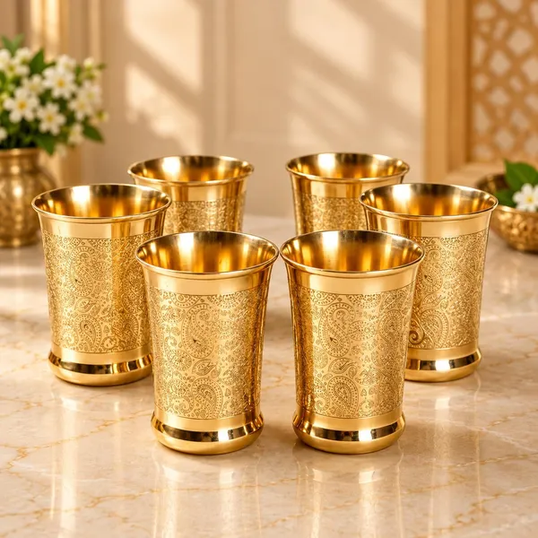 Brass_Traditional_Paisley_Embossed_Tumbler_Glass_Set_Of_6