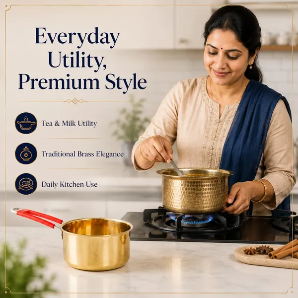 Brass_Traditional_Hammered_Tea_Saucepan_And_Milk_Pot_Cookware_Set