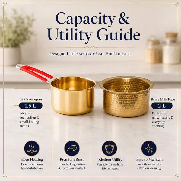 Brass_Traditional_Hammered_Tea_Saucepan_And_Milk_Pot_Cookware_Set