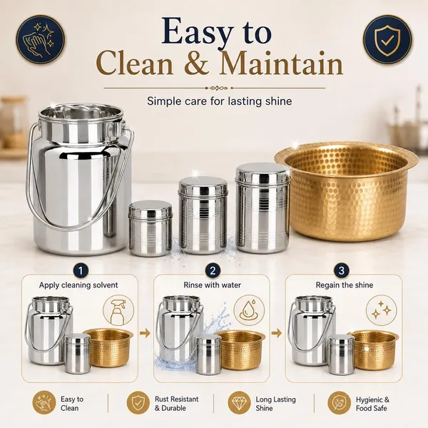 Stainless_Steel_Traditional_Milk_Can_And_Storage_Containers_Kitchen_Set