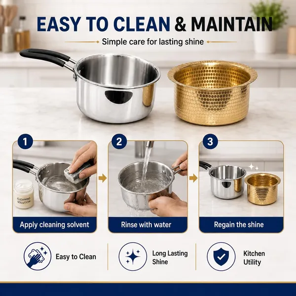 Stainless_Steel_Brass_Traditional_Triply_Tea_Saucepan_And_Milk_Tope_Bundle