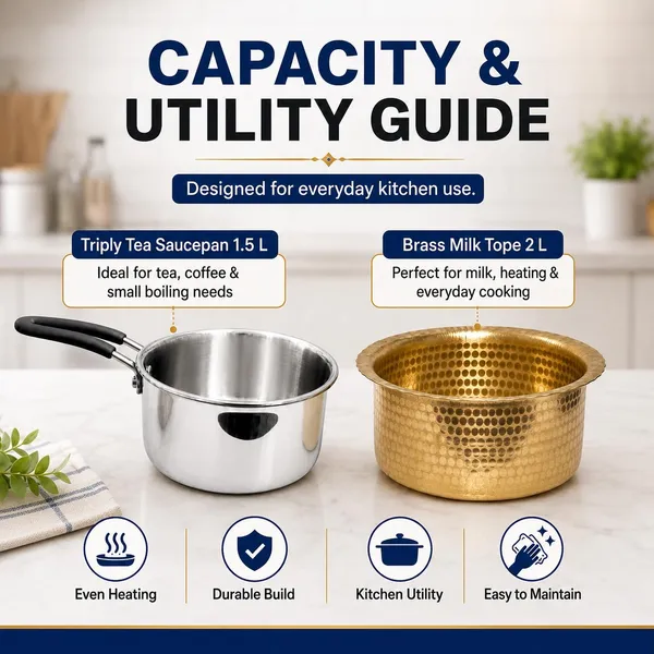 Stainless_Steel_Brass_Traditional_Triply_Tea_Saucepan_And_Milk_Tope_Bundle