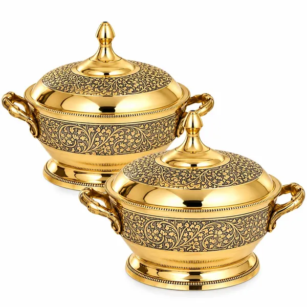 Brass_Traditional_Floral_Embossed_Serving_Handi_With_Lid_Set_Of_2
