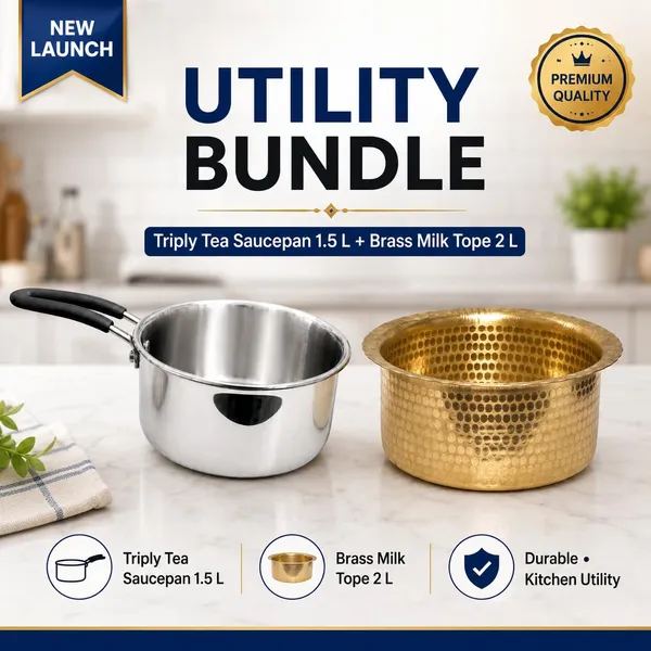 Stainless_Steel_Brass_Traditional_Triply_Tea_Saucepan_And_Milk_Tope_Bundle