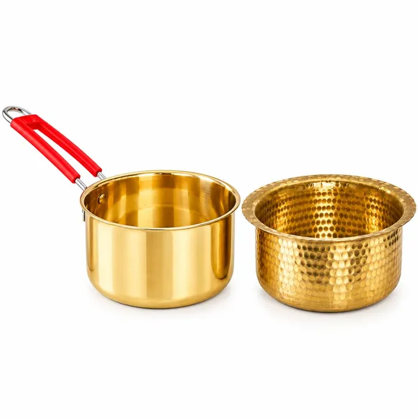Brass_Traditional_Tea_Saucepan_And_Milk_Tope_Cookware_Bundle
