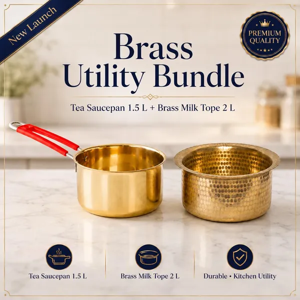 Brass_Traditional_Tea_Saucepan_And_Milk_Tope_Cookware_Bundle