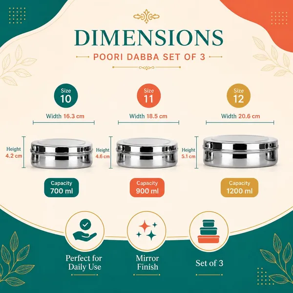 Stainless_Steel_Mirror-Polished_Poori_Dabba_Storage_Containers_Set_Of_3