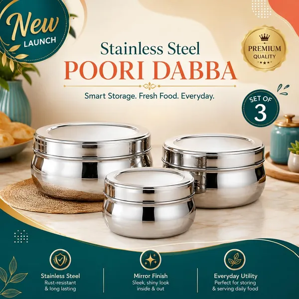 Stainless_Steel_Mirror-Polished_Poori_Dabba_Storage_Containers_Set_Of_3