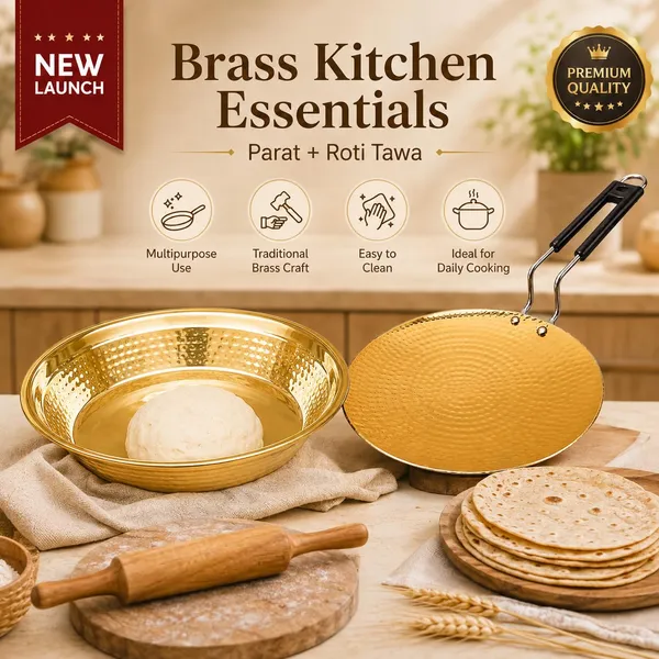 Brass_Traditional_Hammered_Parat_And_Roti_Tawa_Kitchen_Bundle