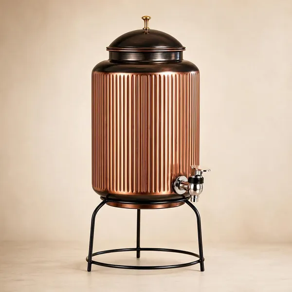 Copper_Ribbed_Traditional_Water_Dispenser_With_Stand_7L