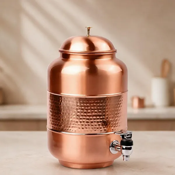 Copper_Hammered_Matka_Style_Water_Dispenser_With_Tap_7L