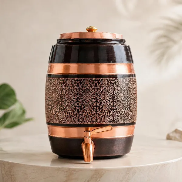 Copper_Antique_Barrel_Floral_Engraved_Water_Dispenser_7L