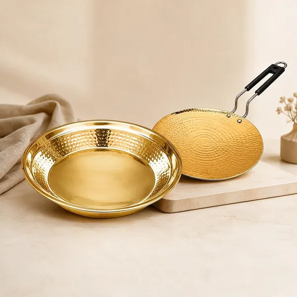 Brass_Traditional_Hammered_Parat_And_Roti_Tawa_Kitchen_Bundle