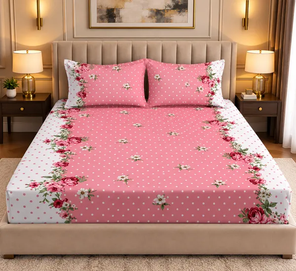Elegant_Print_220_TC_Fitted_Floral_Print_Bedsheets_Multicolor_With_2_Pillow_Covers_(72x78x_Upto_8_Inches)_&_360_Degree_Elasticated