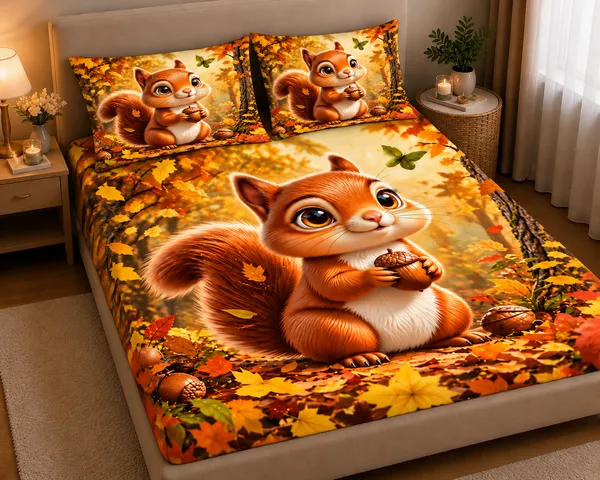 Autumn_Squirrel_7d_Print_Flat_Double_Bedsheet_With_2_Pillow_Covers_(90x100_Inches)