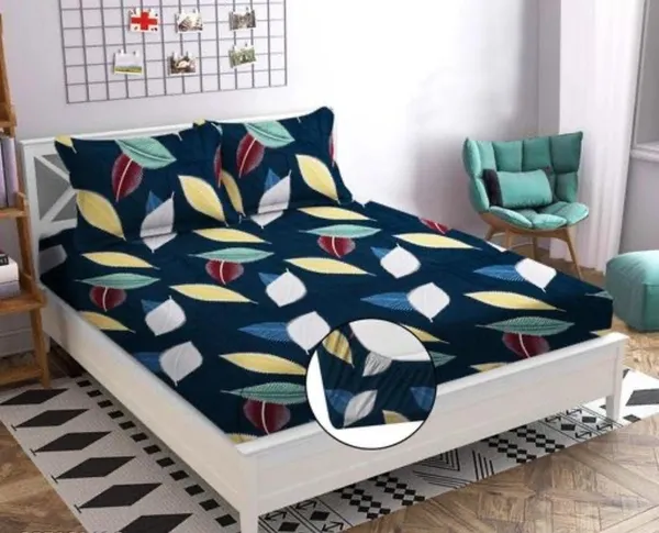 Elegant_Print_220_TC_Fitted_Floral_Print_Bedsheets_Multicolor_With_2_Pillow_Covers_(72x78x_Upto_8_Inches)_&_360_Degree_Elasticated