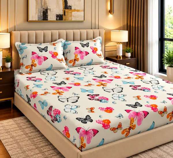 Elegant_Print_220_TC_Fitted_Floral_Print_Bedsheets_Multicolor_With_2_Pillow_Covers_(72x78x_Upto_8_Inches)_&_360_Degree_Elasticated