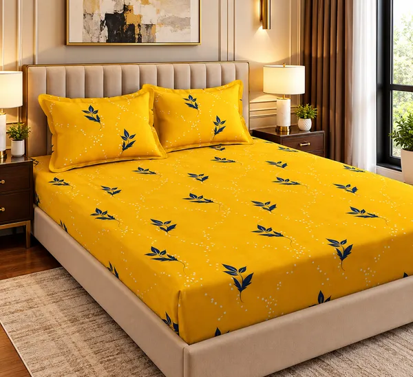 Elegant_Print_220_TC_Fitted_Floral_Print_Bedsheets_Multicolor_With_2_Pillow_Covers_(72x78x_Upto_8_Inches)_&_360_Degree_Elasticated