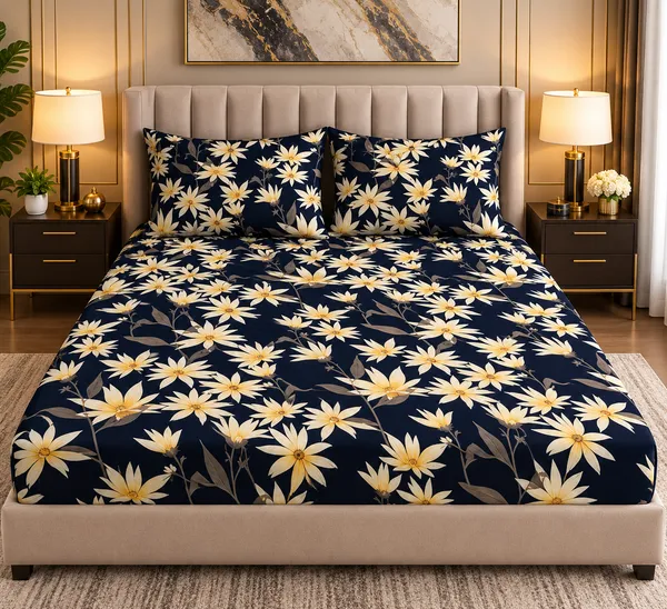 Elegant_Print_220_TC_Fitted_Floral_Print_Bedsheets_Multicolor_With_2_Pillow_Covers_(72x78x_Upto_8_Inches)_&_360_Degree_Elasticated