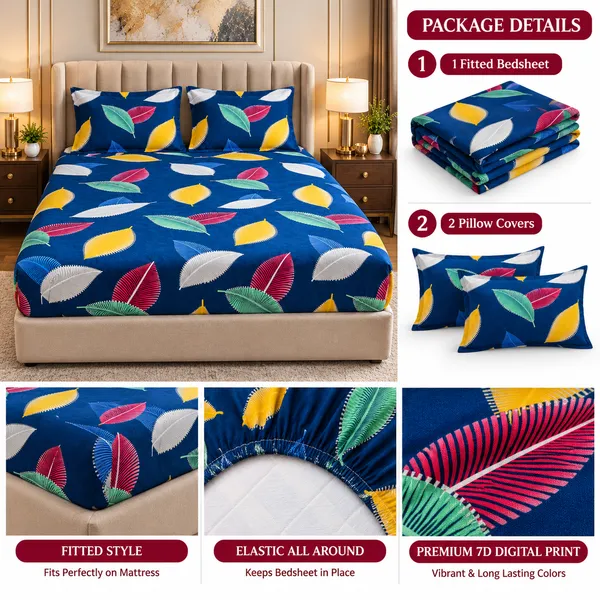 Elegant_Print_220_TC_Fitted_Floral_Print_Bedsheets_Multicolor_With_2_Pillow_Covers_(72x78x_Upto_8_Inches)_&_360_Degree_Elasticated