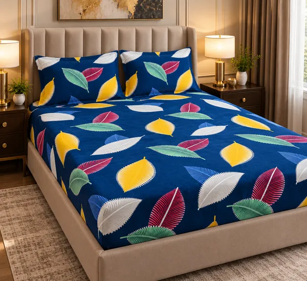 Elegant_Print_220_TC_Fitted_Floral_Print_Bedsheets_Multicolor_With_2_Pillow_Covers_(72x78x_Upto_8_Inches)_&_360_Degree_Elasticated