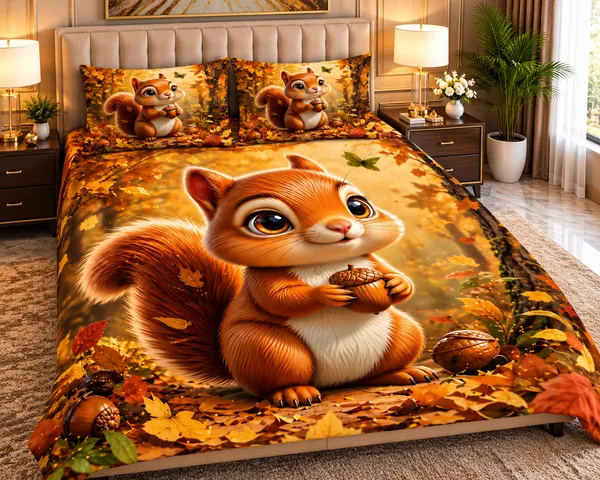 Autumn_Squirrel_7d_Print_Flat_Double_Bedsheet_With_2_Pillow_Covers_(90x100_Inches)