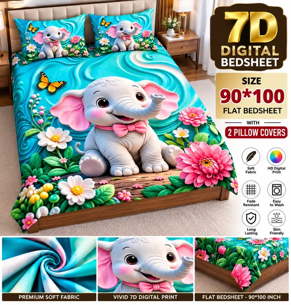 Soft_Fabric_Digital_7d_Print_Flat_Double_Bedsheet_With_2_Pillow_Covers_(90x100_Inches)