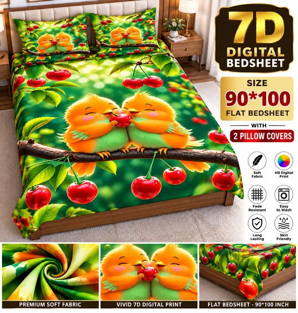 Cherry_Bird_7d_Print_Flat_Double_Bedsheet_With_2_Pillow_Covers_(90x100_Inches)