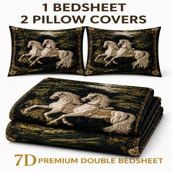 Soft_Fabric_Horse_7d_Print_Flat_Double_Bedsheet_With_2_Pillow_Covers_(90x100_Inches)