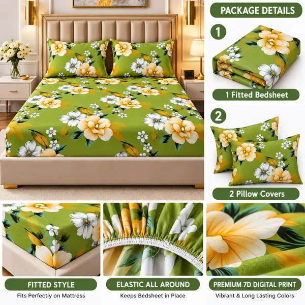 Elegant_Print_220_TC_Fitted_Floral_Print_Bedsheets_Multicolor_With_2_Pillow_Covers_(72x78x_Upto_8_Inches)_&_360_Degree_Elasticated