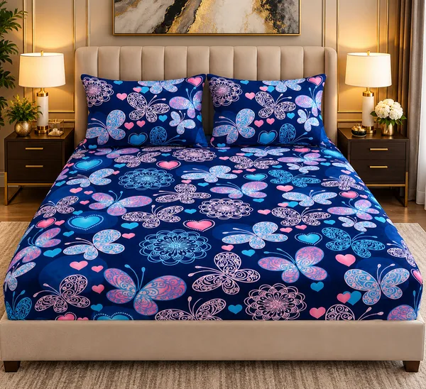 Elegant_Print_220_TC_Fitted_Floral_Print_Bedsheets_Multicolor_With_2_Pillow_Covers_(72x78x_Upto_8_Inches)_&_360_Degree_Elasticated