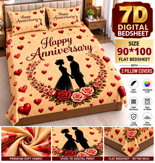 Happy_Anniversary_Floral_7d_Print_Flat_Double_Bedsheet_With_2_Pillow_Covers_(90x100_Inches)