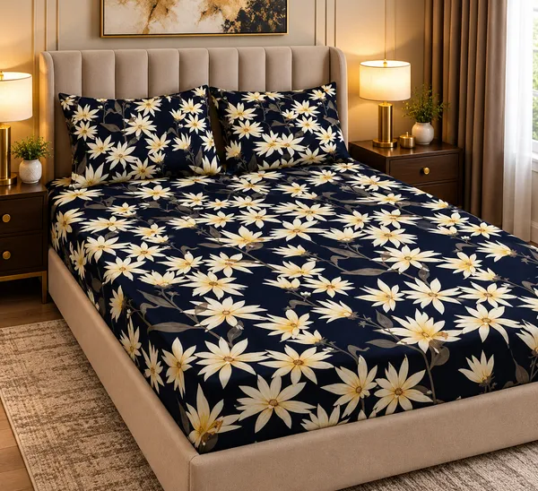 Elegant_Print_220_TC_Fitted_Floral_Print_Bedsheets_Multicolor_With_2_Pillow_Covers_(72x78x_Upto_8_Inches)_&_360_Degree_Elasticated