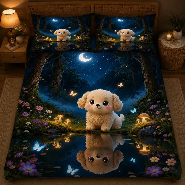 Soft_Fabric_Digital_Print_Puppy_Pattern_7d_Print_Flat_Double_Bedsheet_With_2_Pillow_Covers_(90x100_Inches)