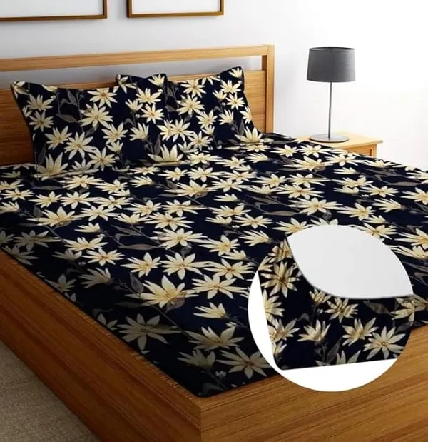 Elegant_Print_220_TC_Fitted_Floral_Print_Bedsheets_Multicolor_With_2_Pillow_Covers_(72x78x_Upto_8_Inches)_&_360_Degree_Elasticated