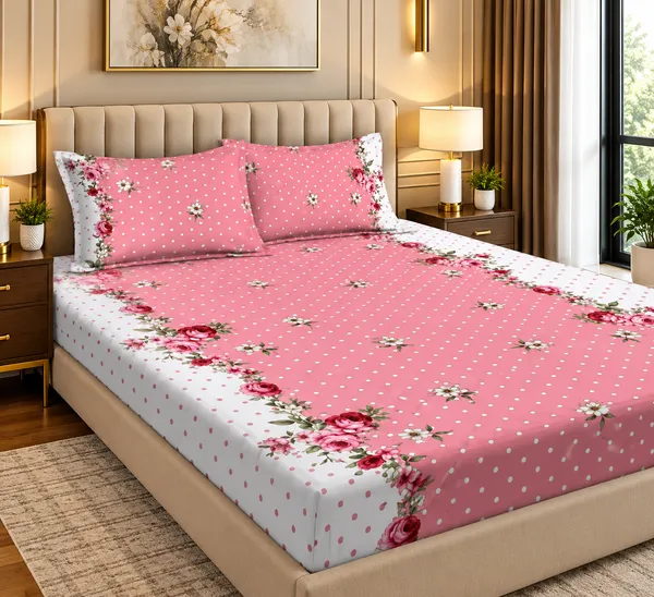 Elegant_Print_220_TC_Fitted_Floral_Print_Bedsheets_Multicolor_With_2_Pillow_Covers_(72x78x_Upto_8_Inches)_&_360_Degree_Elasticated