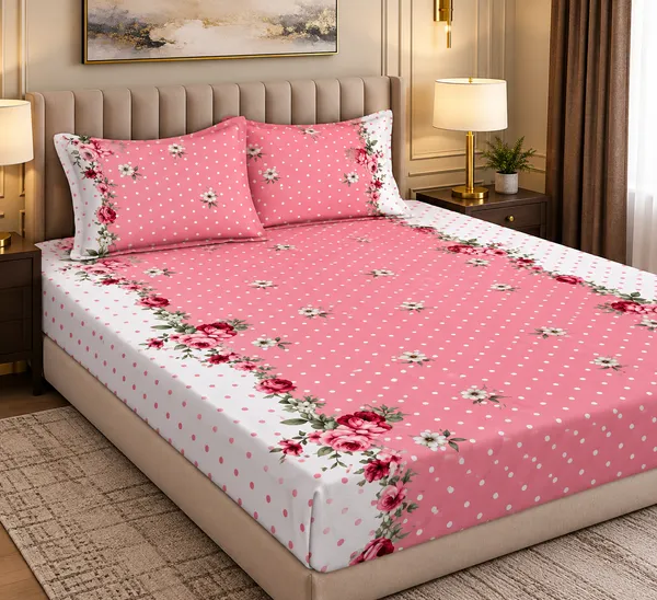 Elegant_Print_220_TC_Fitted_Floral_Print_Bedsheets_Multicolor_With_2_Pillow_Covers_(72x78x_Upto_8_Inches)_&_360_Degree_Elasticated