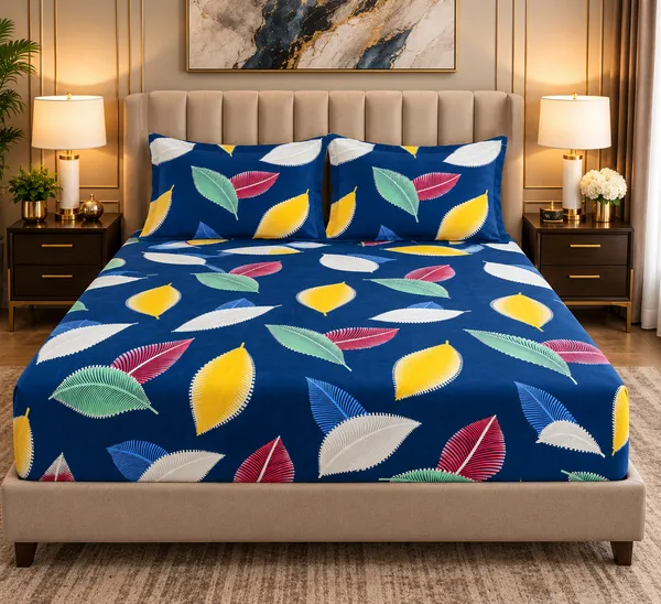 Elegant_Print_220_TC_Fitted_Floral_Print_Bedsheets_Multicolor_With_2_Pillow_Covers_(72x78x_Upto_8_Inches)_&_360_Degree_Elasticated