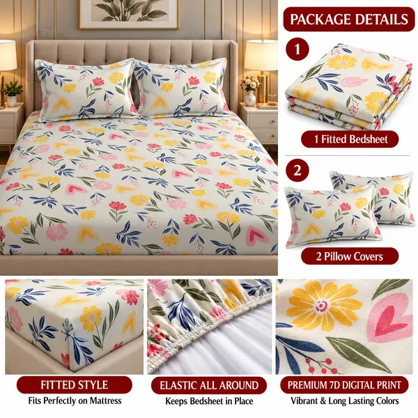 Elegant_Print_220_TC_Fitted_Floral_Print_Bedsheets_Multicolor_With_2_Pillow_Covers_(72x78x_Upto_8_Inches)_&_360_Degree_Elasticated