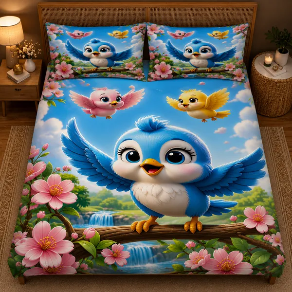 Floral_Bird_7d_Print_Flat_Double_Bedsheet_With_2_Pillow_Covers_(90x100_Inches)