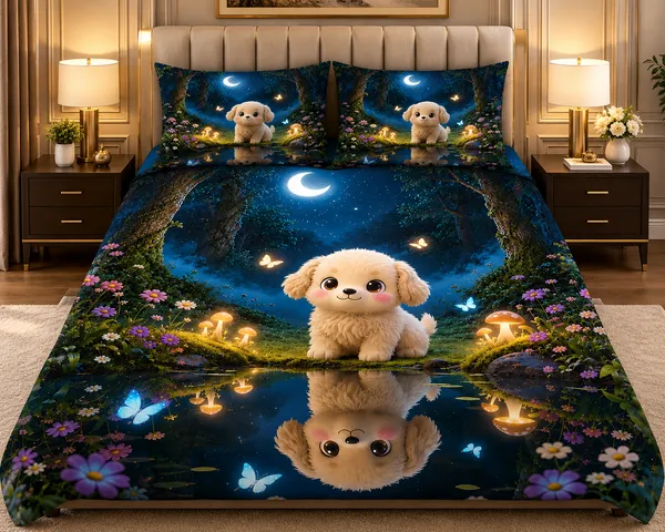 Soft_Fabric_Digital_Print_Puppy_Pattern_7d_Print_Flat_Double_Bedsheet_With_2_Pillow_Covers_(90x100_Inches)