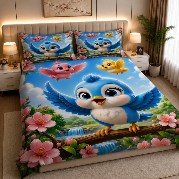 Floral_Bird_7d_Print_Flat_Double_Bedsheet_With_2_Pillow_Covers_(90x100_Inches)