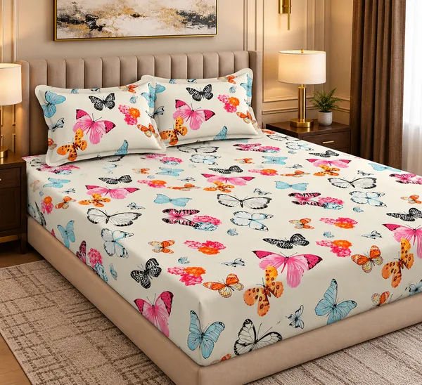 Elegant_Print_220_TC_Fitted_Floral_Print_Bedsheets_Multicolor_With_2_Pillow_Covers_(72x78x_Upto_8_Inches)_&_360_Degree_Elasticated