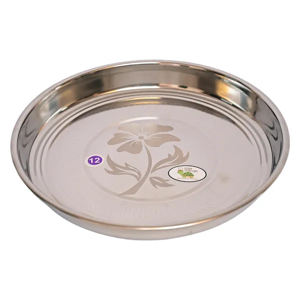 Stainless_Steel_Floral_Print_Dinner_Plates_Set