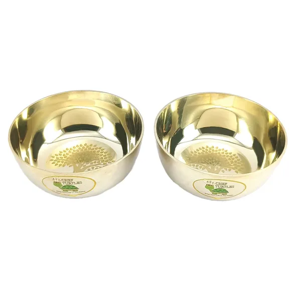 Stainless_Steel_Gold_Finish_Tree_Pattern_Bowl_With_Spoon