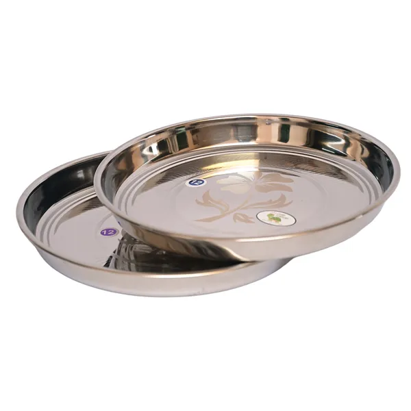 Stainless_Steel_Floral_Print_Dinner_Plates_Set