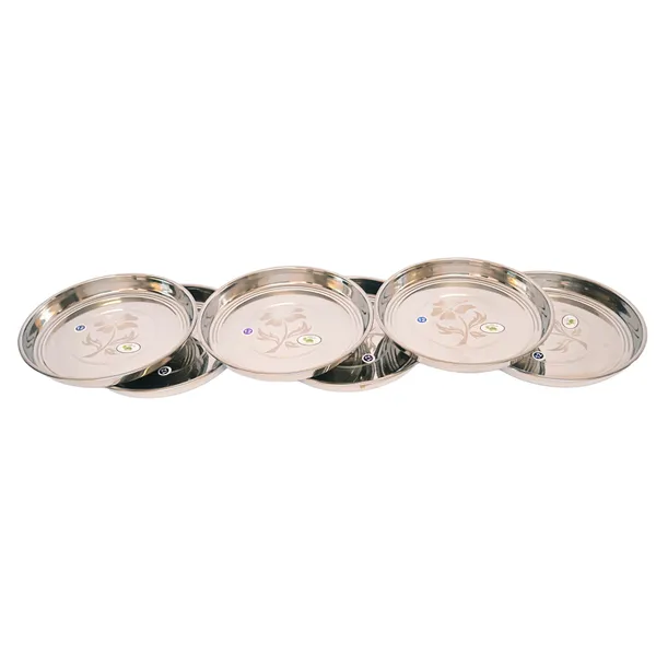 Stainless_Steel_Floral_Print_Dinner_Plates_Set
