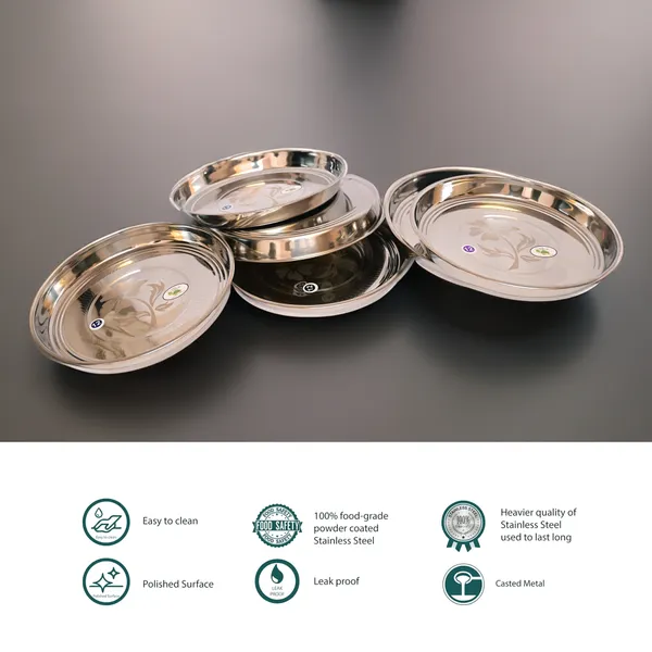 Stainless_Steel_Floral_Print_Dinner_Plates_Set