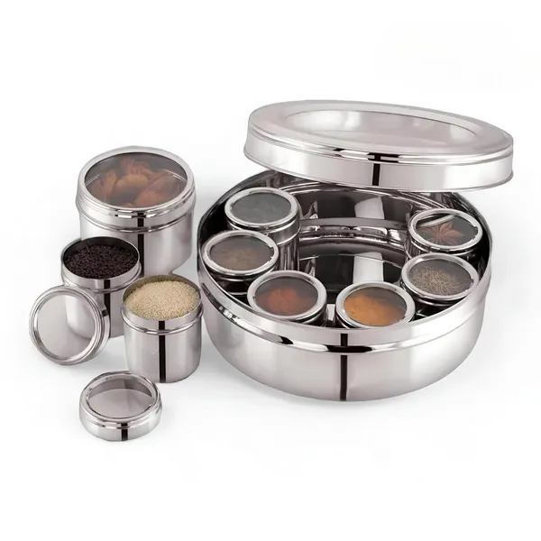 Stainless_Steel_Round_Spice_Box_With_Acrylic_Lids