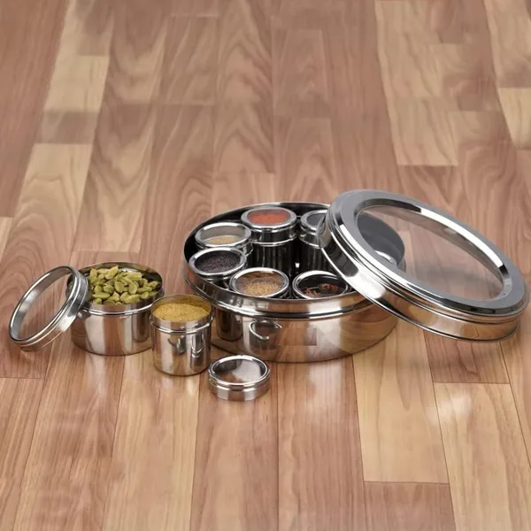 Stainless_Steel_Round_Spice_Box_With_Acrylic_Lids